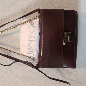 Elegant Jimmy Choo brown distressed leather bag